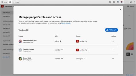 Add and manage your team members in Adobe Acrobat.